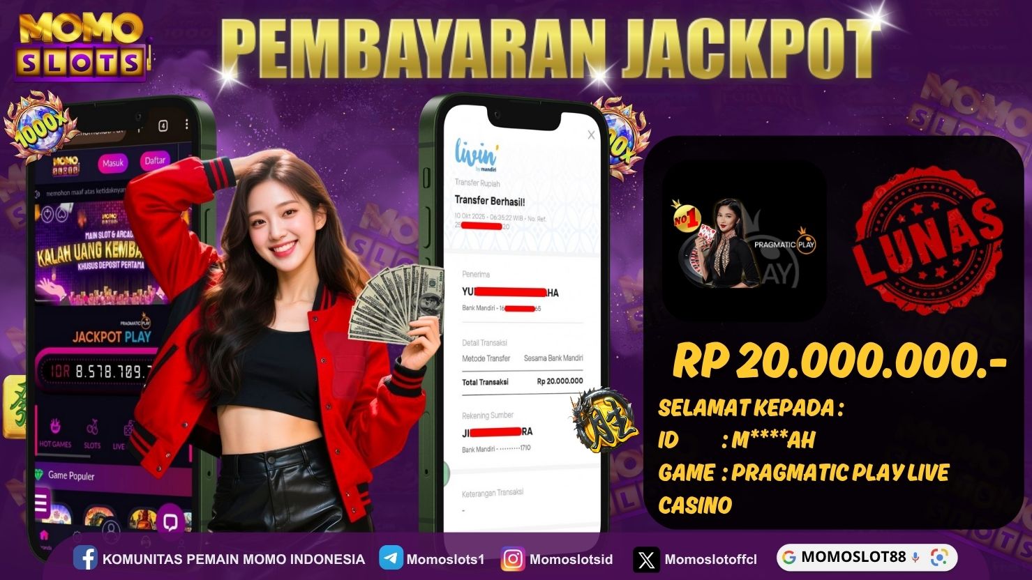 MOMOSLOTS JACKPOT PRAGMATIC PLAY LIVE CASINO